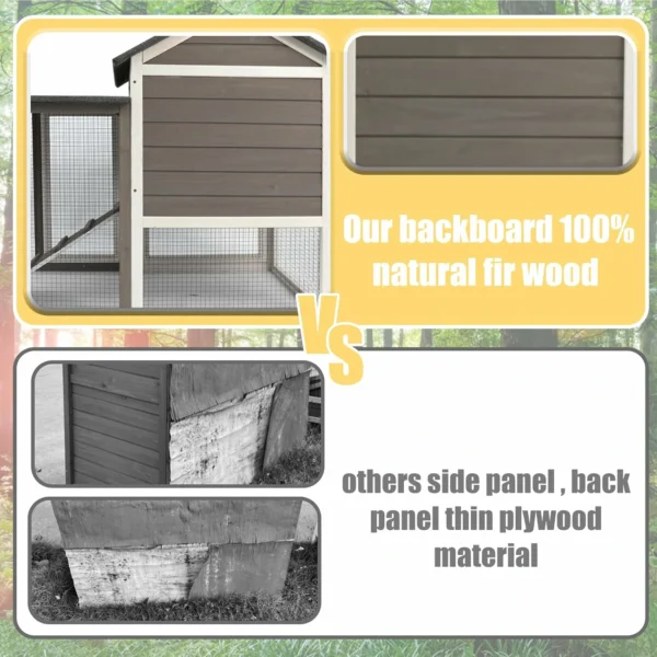 Ketive RAB17 Rabbit Hutch Indoor Outdoor Wooden Rabbit Cages with Pull Out Tray Large Rabbit Hutch Waterproof Asphalt Roof Guinea Pig Cages - Image 7