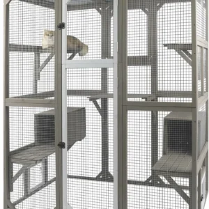 Ketive PET16NEW Catio Outdoor Cat Enclosure Large Window Cat House Walk in Kitty Cage with Multi-Level Platforms, Waterproof Roof for Mulitiple Cats