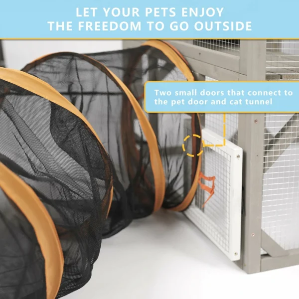 Ketive PET16NEW Catio Outdoor Cat Enclosure Large Window Cat House Walk in Kitty Cage with Multi-Level Platforms, Waterproof Roof for Mulitiple Cats - Image 5