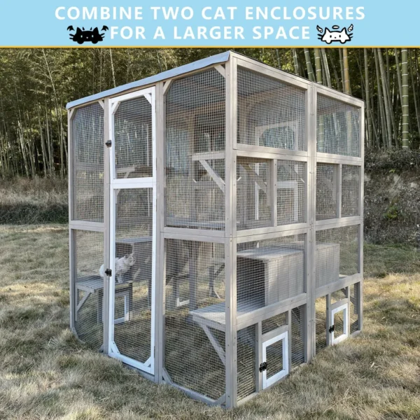 Ketive PET16NEW Catio Outdoor Cat Enclosure Large Window Cat House Walk in Kitty Cage with Multi-Level Platforms, Waterproof Roof for Mulitiple Cats - Image 6