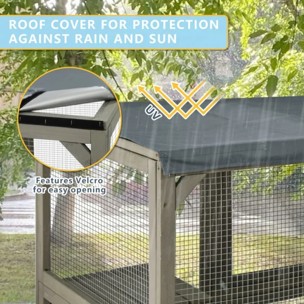 Ketive PET16NEW Catio Outdoor Cat Enclosure Large Window Cat House Walk in Kitty Cage with Multi-Level Platforms, Waterproof Roof for Mulitiple Cats - Image 7